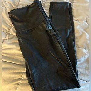 SPANX Black Leather like Leggings